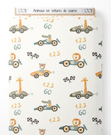 Tissu - Animaux en voitures de course