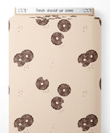 Tissu - Donuts chocolat sur crème