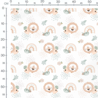 Tissu - Lions et arcs pastel blanc
