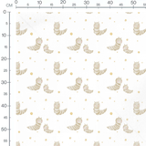 Tissu - Chenilles et pois beige