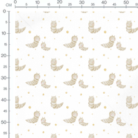 Tissu - Chenilles et pois beige