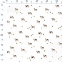 Tissu - Vaches et herbes vertes
