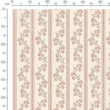 Tissu - Fleurs roses et lianes