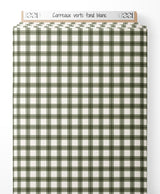 Tissu - Carreaux verts sur fond blanc