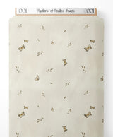 Tissu - Papillons et Feuilles Beiges