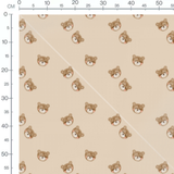 Tissu - Oursons marron aux joues roses