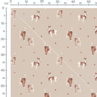 Tissu - Lamas d'hiver avec cercles orange