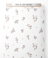 Tissu - Boules de coton sur fond blanc