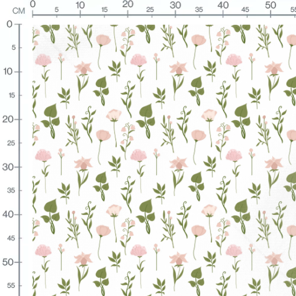 Tissu - Variété de fleurs roses fines