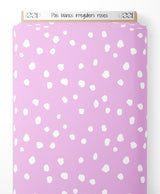 Tissu - Pois blancs irréguliers roses