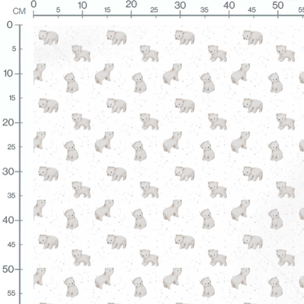 Tissu - Ours polaires sur fond blanc 2