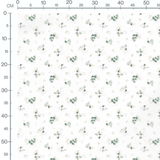 Tissu - Feuilles vertes et fleurs