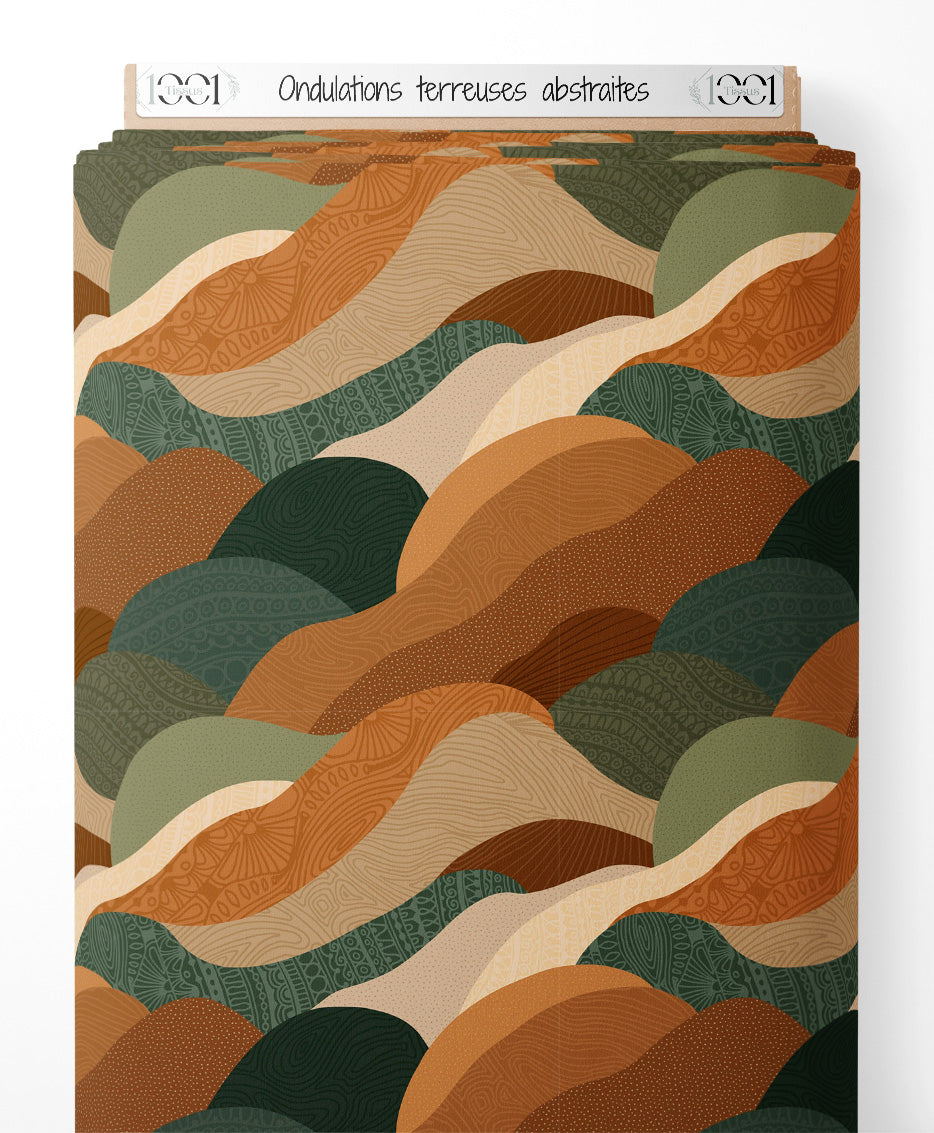 Tissu - Ondulations terreuses abstraites