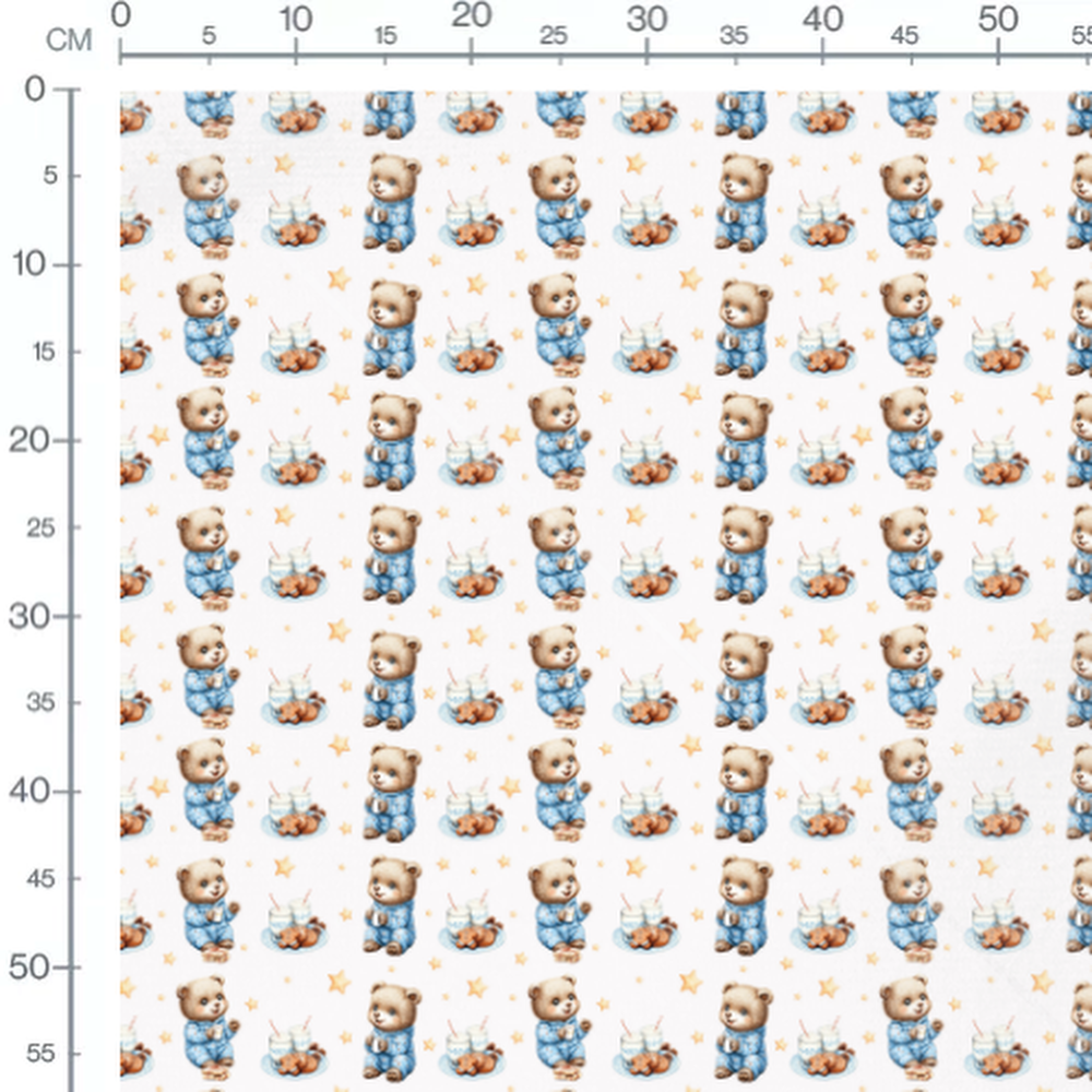 Tissu - Oursons pyjama et étoiles