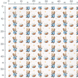 Tissu - Oursons pyjama et étoiles