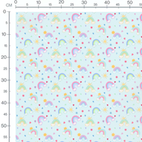 Tissu - Arcs-en-ciel et soleils colorés