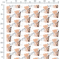 Tissu - Oursons jouant de la harpe