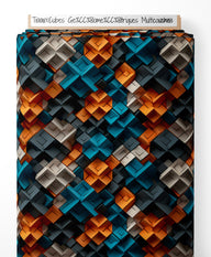 Tissu - Cubes Géométriques Multicouches