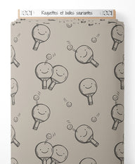 Tissu - Raquettes et balles souriantes