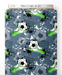 Tissu - Ballons et cages sur gris
