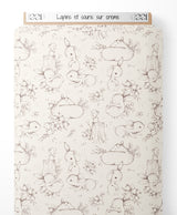 Tissu - Lapins et souris sur crème