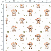 Tissu - Koalas fleurs et glace