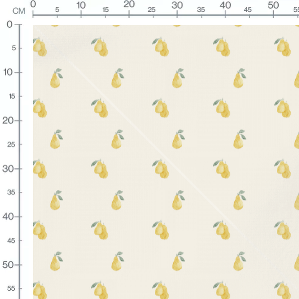 Tissu - Fruits jaunes sur crème douce