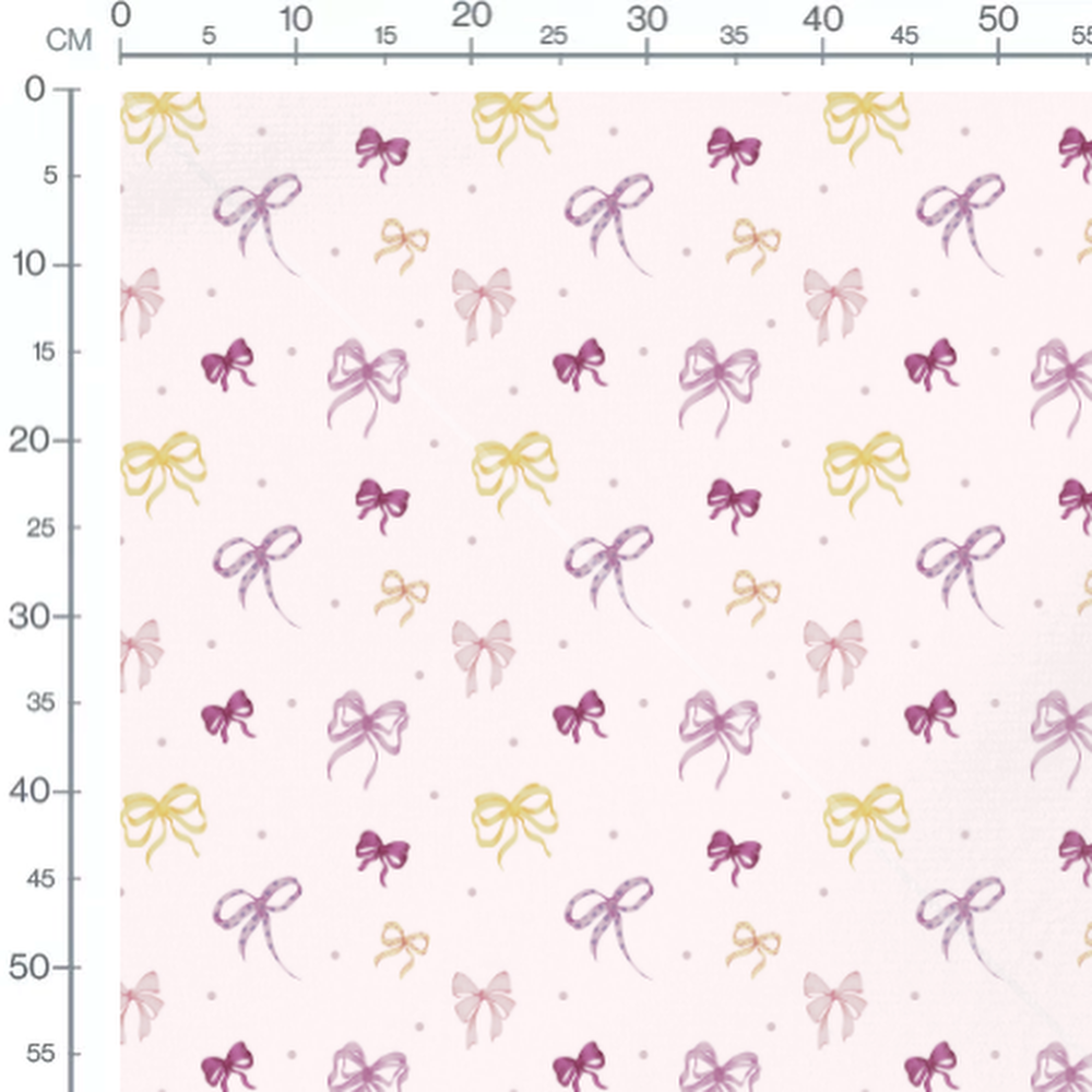 Tissu - Nœuds colorés sur fond rose