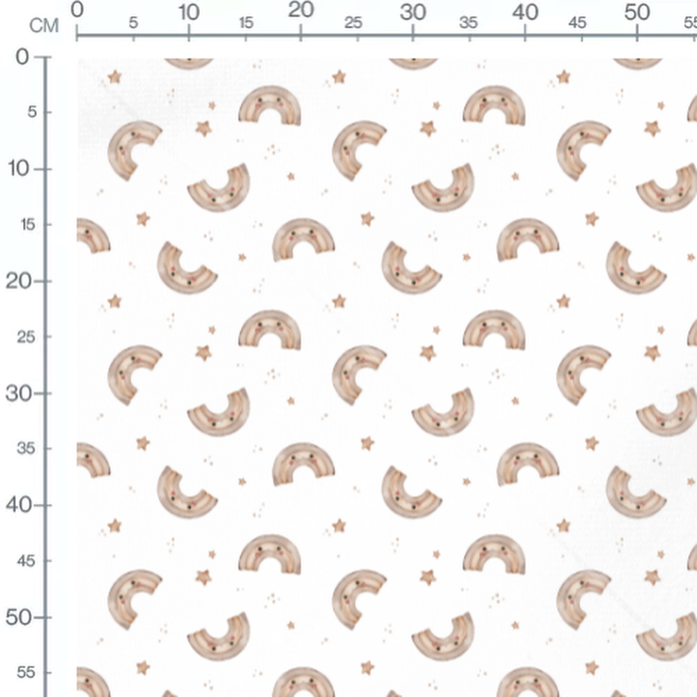 Tissu - Arcs souriants et étoiles