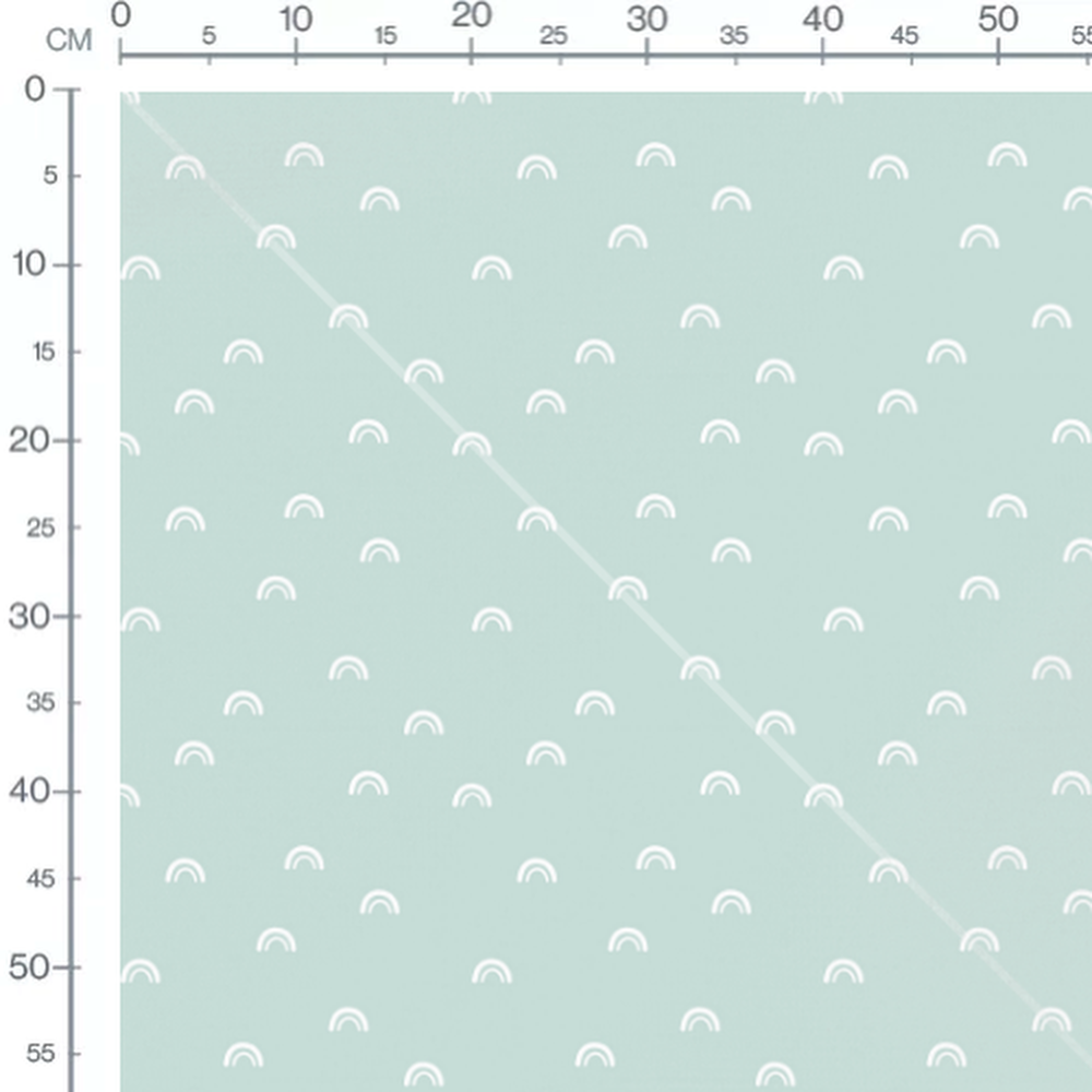 Tissu - Arcs blancs sur vert pâle