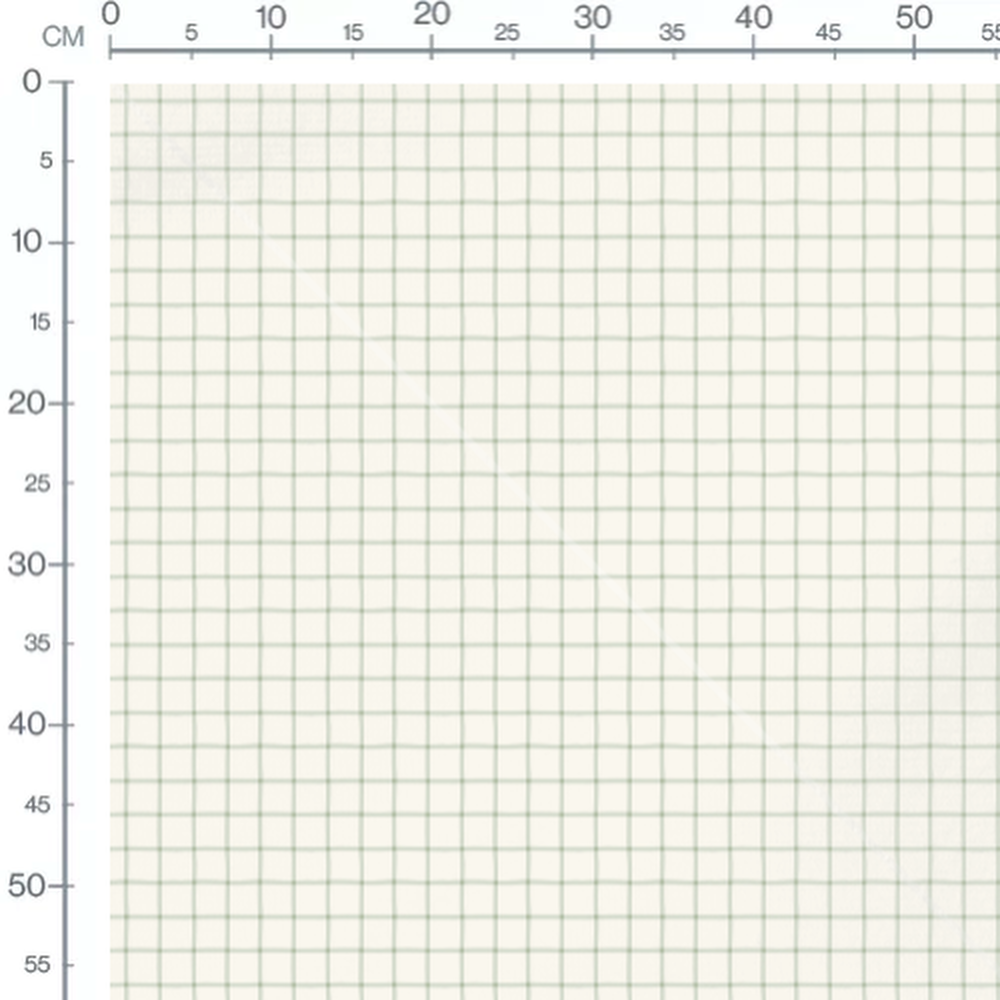 Tissu - Quadrillage vert sur crème