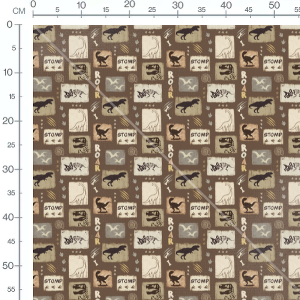 Tissu - Tissu Dinosaures Vintage patchwork