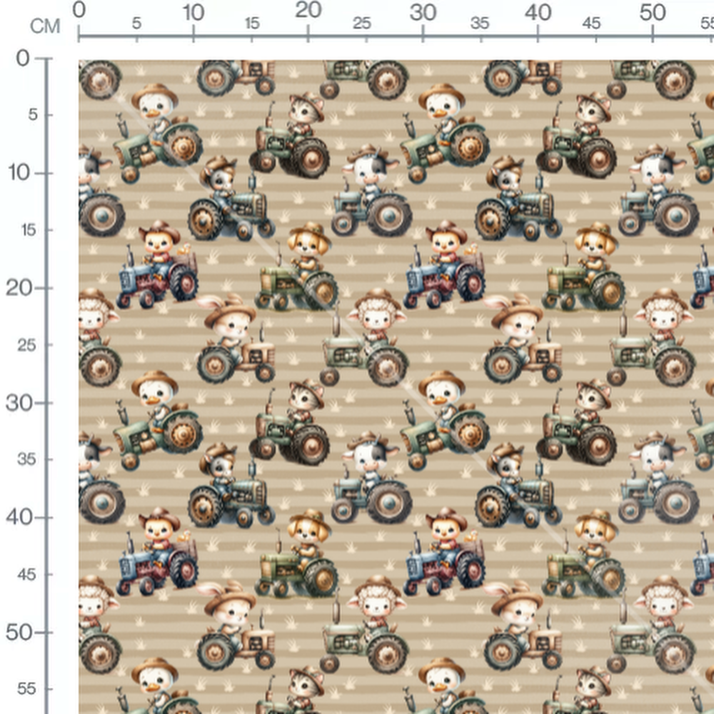 Tissu - Tissu Ferme Tracteur Animaux