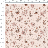Tissu - Lapins royaux sur fond rose