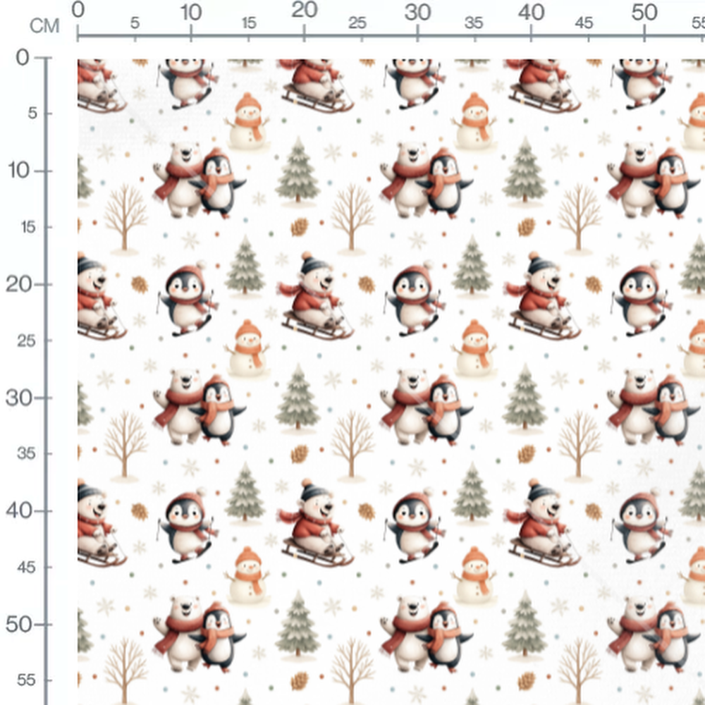 Tissu - Jouons dans la neige