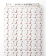 Tissu - Lapins roses et bouquets noirs