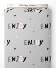 Tissu - Motifs Enjoy multicolores