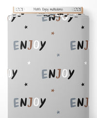 Tissu - Motifs Enjoy multicolores