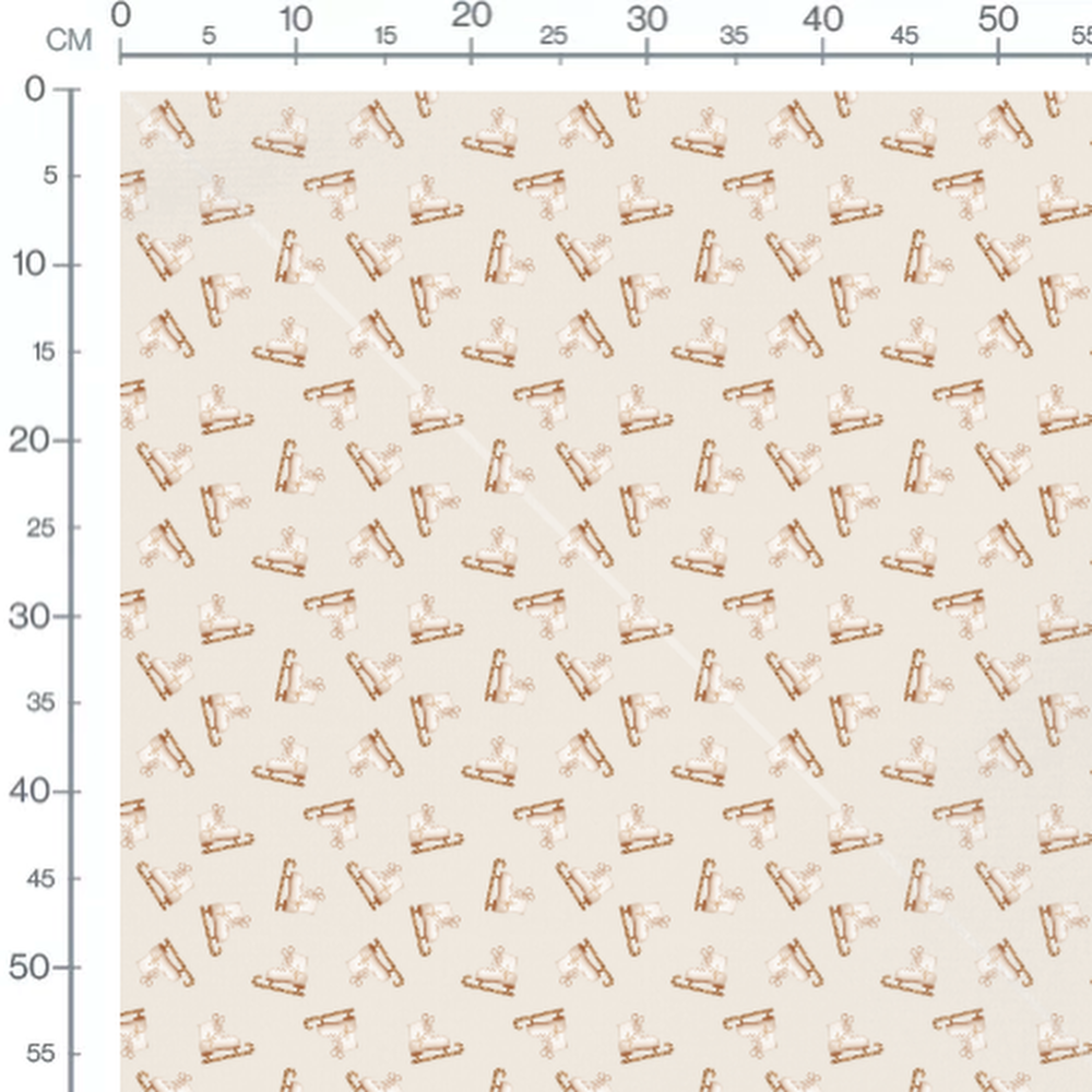 Tissu - Patins dorés avec lacets beige