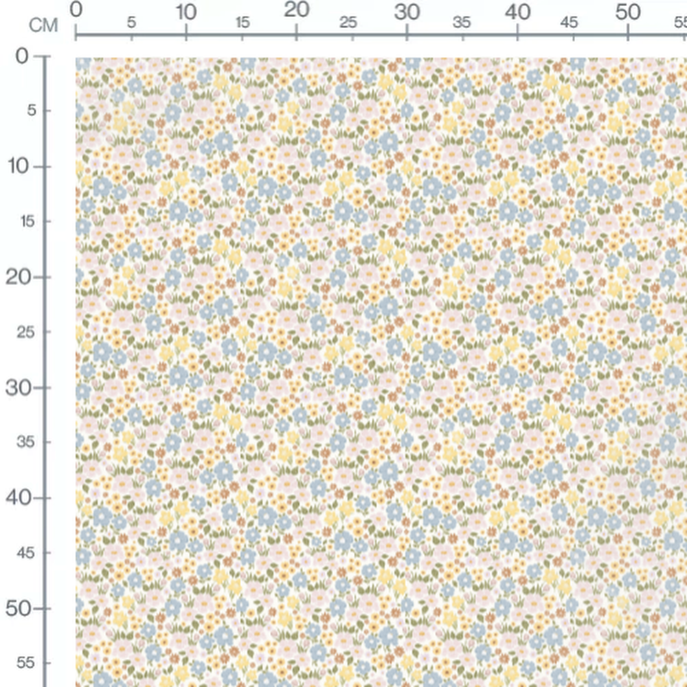 Tissu - Fleurs pastel multicolores
