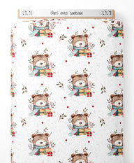 Tissu - Ours avec cadeaux