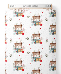 Tissu - Ours avec cadeaux