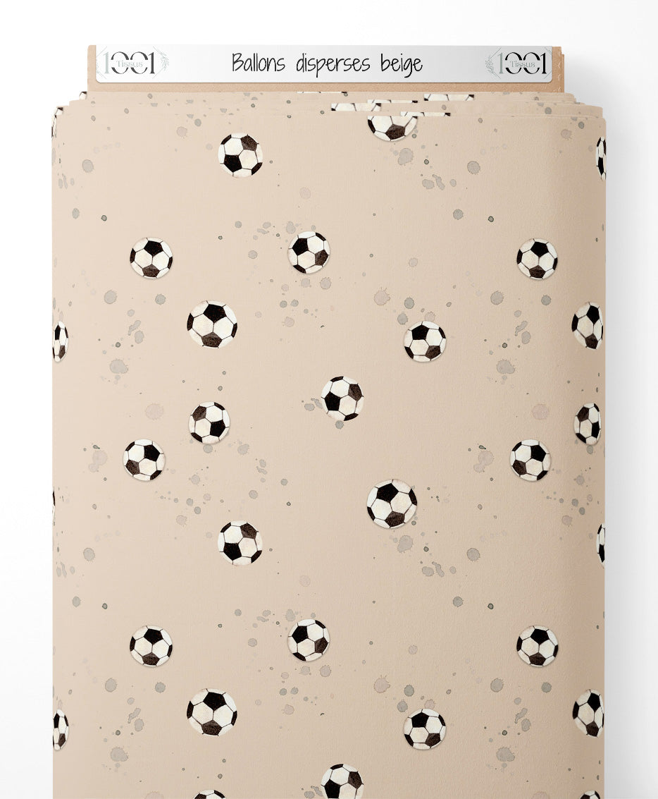 Tissu - Ballons dispersés beige