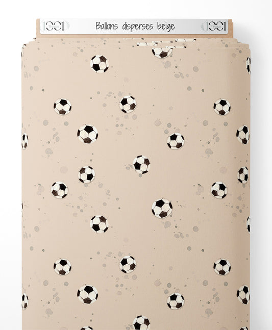 Tissu - Ballons dispersés beige