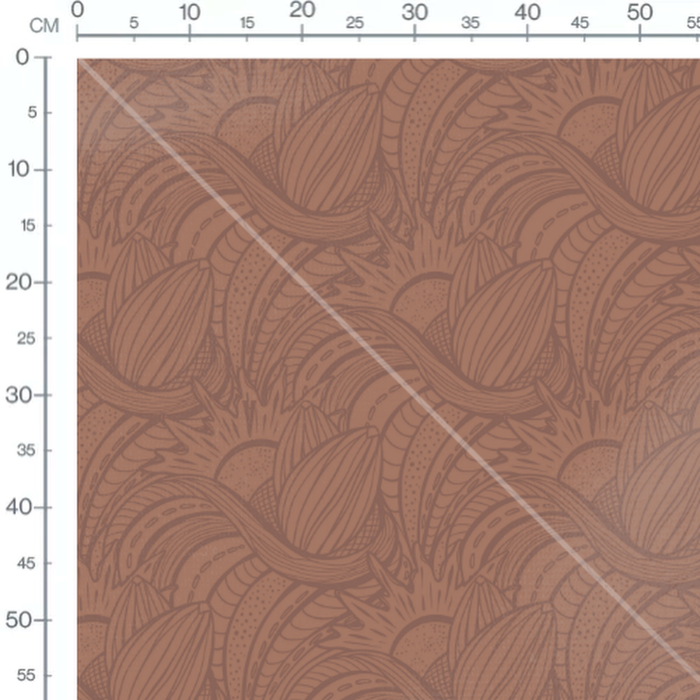 Tissu - Formes brunes sur fond brun