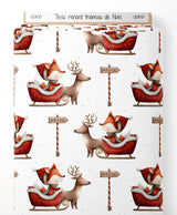 Tissu - renard traineau de Noel