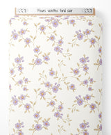 Tissu - Fleurs violettes sur fond clair