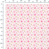 Tissu - Fleurs roses sur fond blanc 3