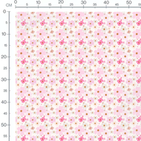 Tissu - Fleurs roses sur fond blanc 3