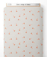 Tissu - Cônes orange et blancs